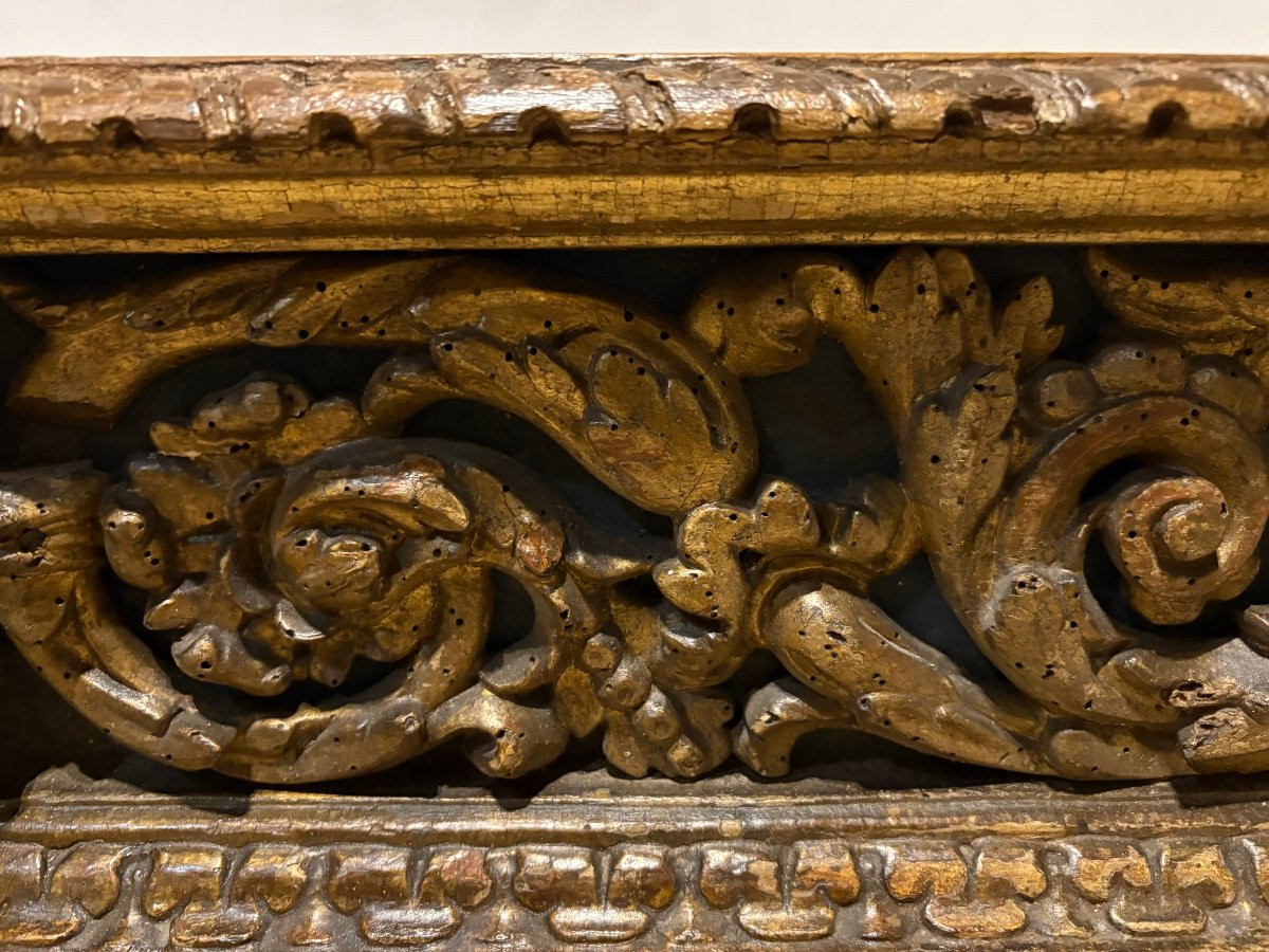 Imponente Predella Barocca in Legno Dorato XVII secolo-photo-5