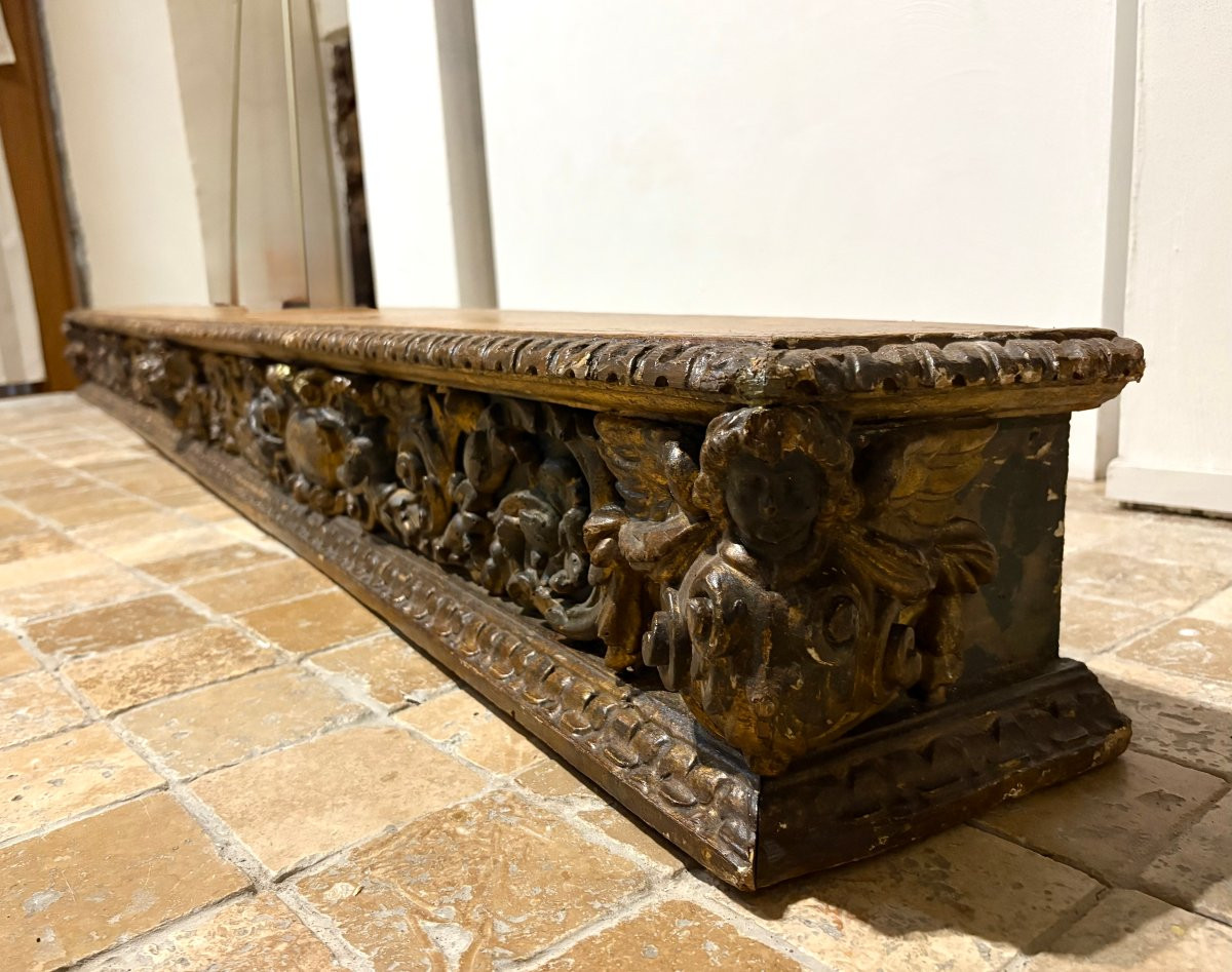 Imponente Predella Barocca in Legno Dorato XVII secolo-photo-6