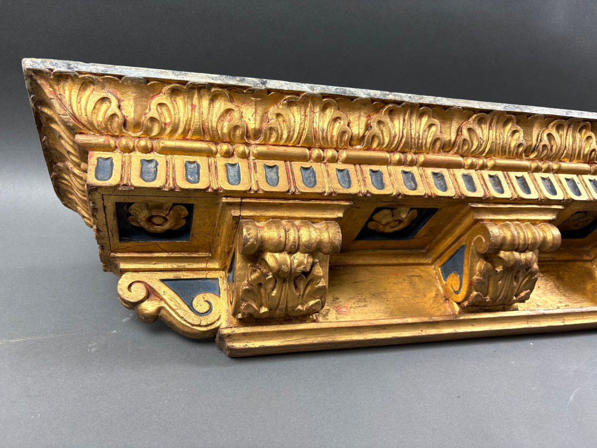 Grande Mensola in Legno Dorato Neorinascimentale XIX secolo-photo-2