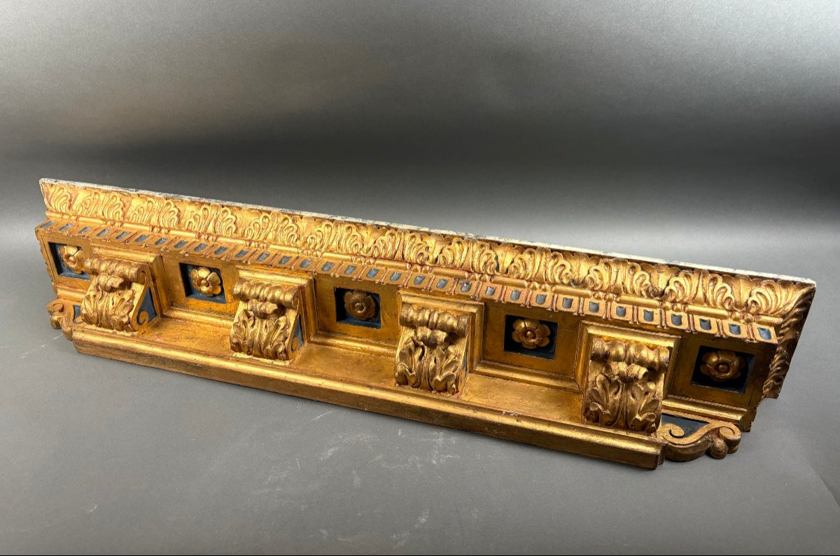 Grande Mensola in Legno Dorato Neorinascimentale XIX secolo-photo-3