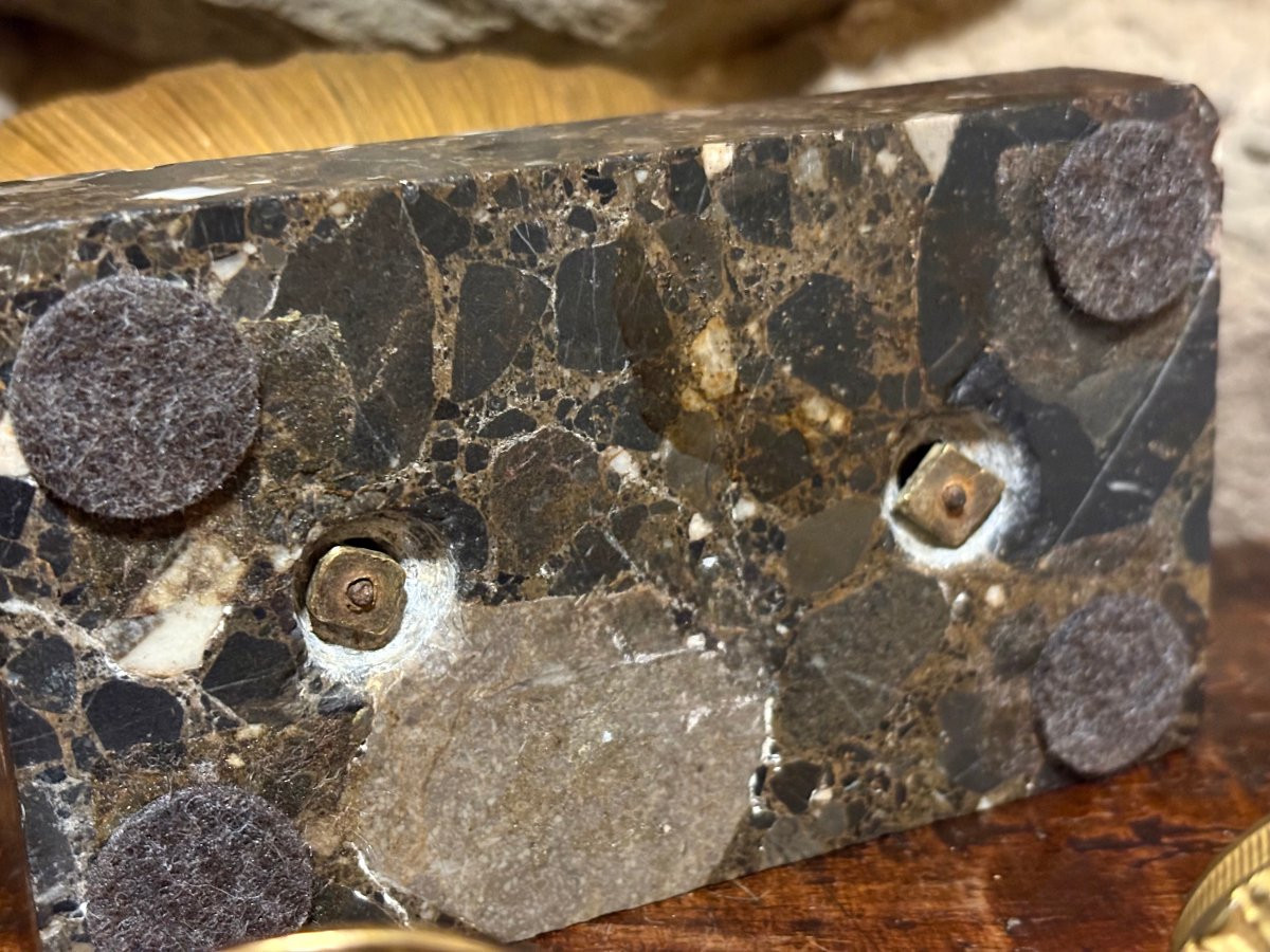 Calamaio Impero a Navicella Bronzo Dorato Ormolu inizi XIX secolo-photo-7