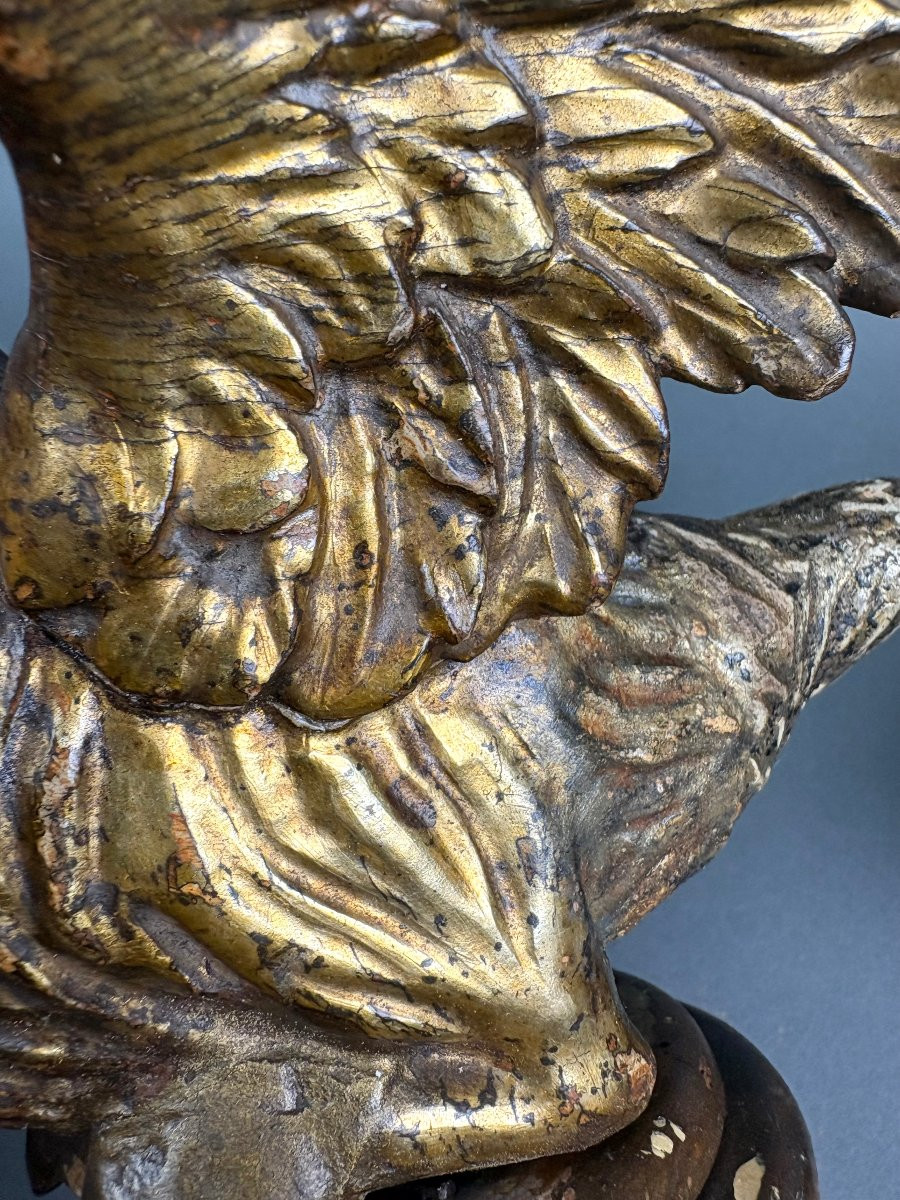 Coppia di Sculture Luigi XVI  Legno Dorato Cigni  Italia XVIII secolo -photo-2