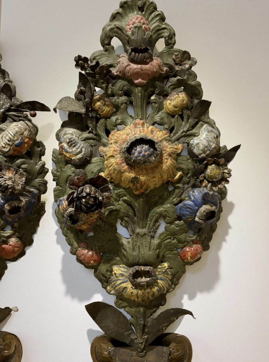 Imponente Coppia di Vasi d'Altare in Bronzo Luigi XIV Italia XVII secolo-photo-1