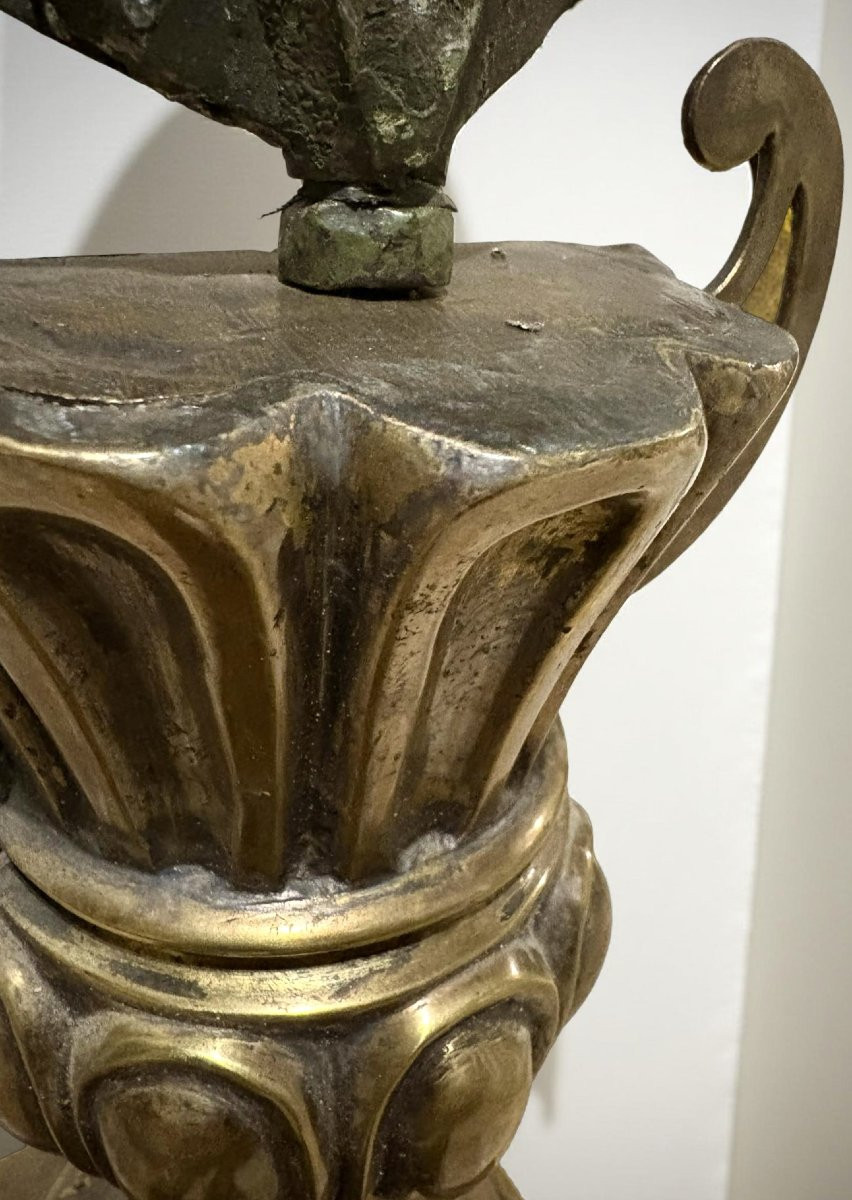 Imponente Coppia di Vasi d'Altare in Bronzo Luigi XIV Italia XVII secolo-photo-4