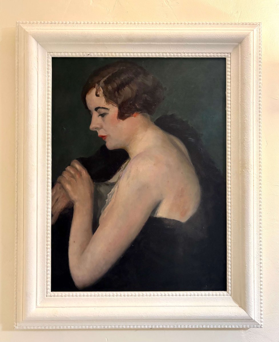 Ritratto di Elegante Art Deco Monogrammato EB e datato 1931-photo-2