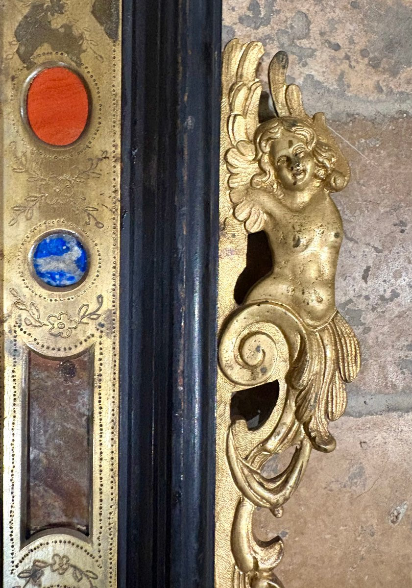 Cornice Grand Tour  Pietre dure e Bronzo Dorato, Roma, XVIII secolo-photo-1