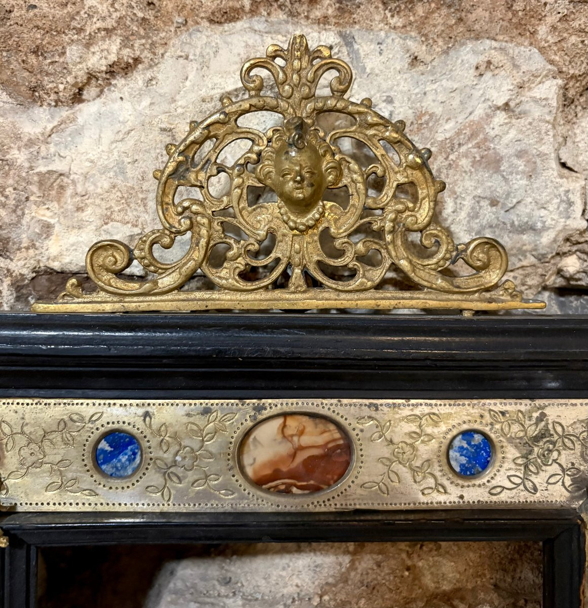 Cornice Grand Tour  Pietre dure e Bronzo Dorato, Roma, XVIII secolo-photo-2