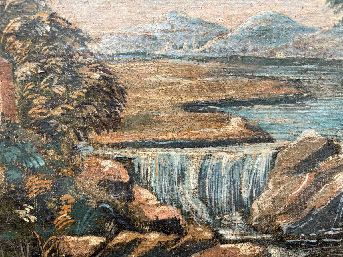 Tre Capricci Architettonici seguace di Gaetano Vetturali XVIII secolo-photo-7