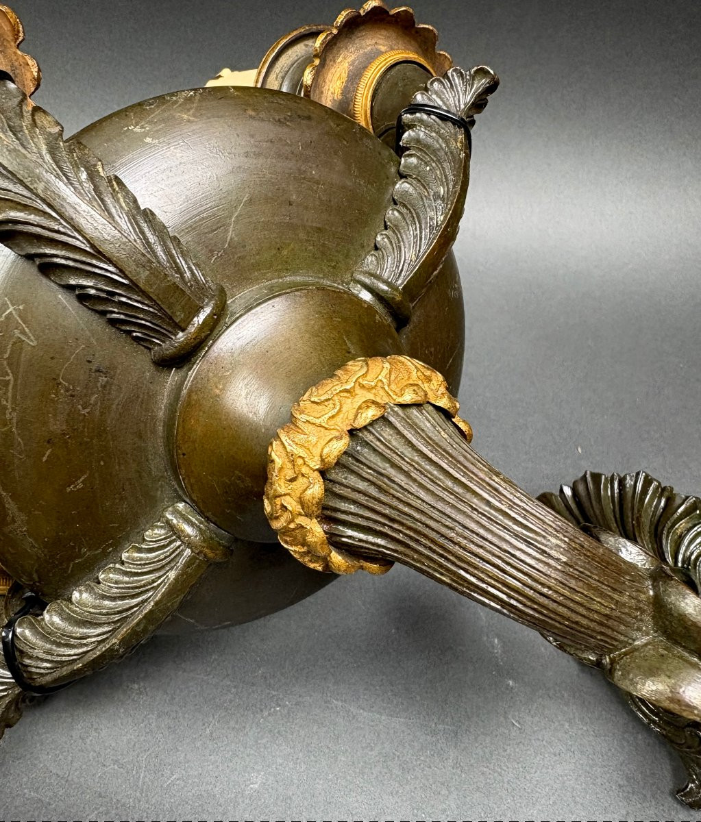 Coppia di Applique Impero o Restaurazione Bronzo Dorato circa 1820-photo-1