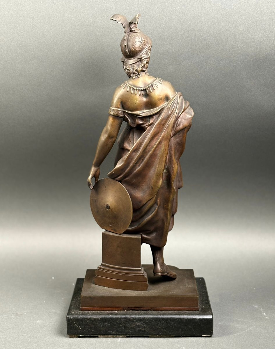 Etienne-Henri Dumaige (1830-1888) "Minerva" Scultura in Bronzo Firmata-photo-3