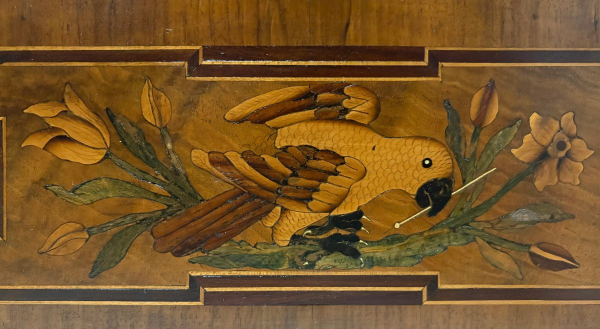 Cofanetto a Segreti in Marqueterie di epoca Luigi XIV inizi XVIII-photo-2