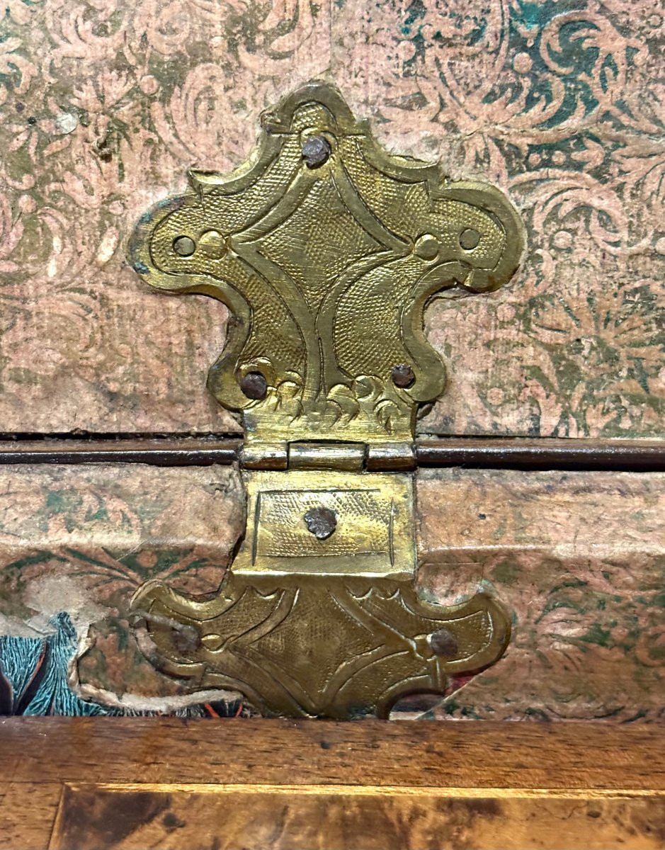 Cofanetto a Segreti in Marqueterie di epoca Luigi XIV inizi XVIII-photo-4