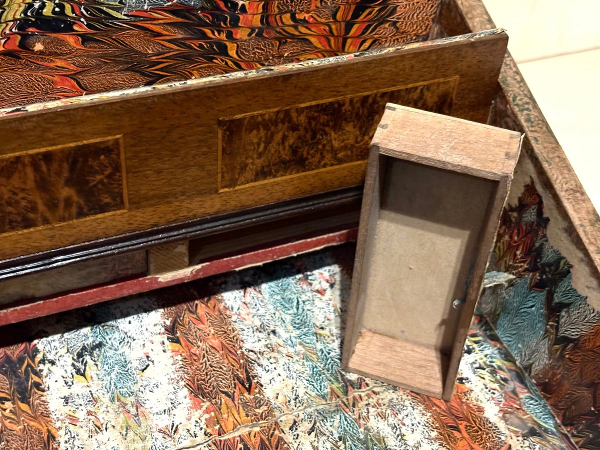 Cofanetto a Segreti in Marqueterie di epoca Luigi XIV inizi XVIII-photo-7