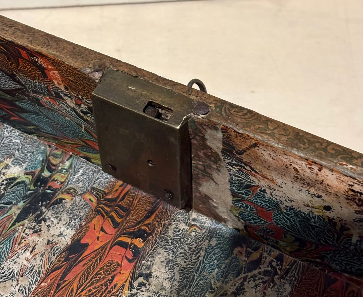 Cofanetto a Segreti in Marqueterie di epoca Luigi XIV inizi XVIII-photo-8