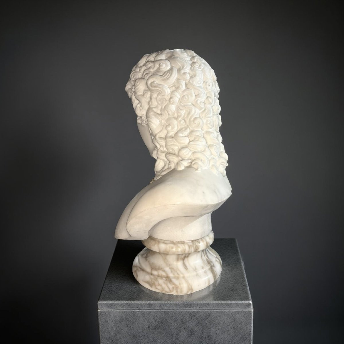 Grande Busto in Marmo dell'Eros di Centocelle Bottega Romana XIX secolo-photo-4