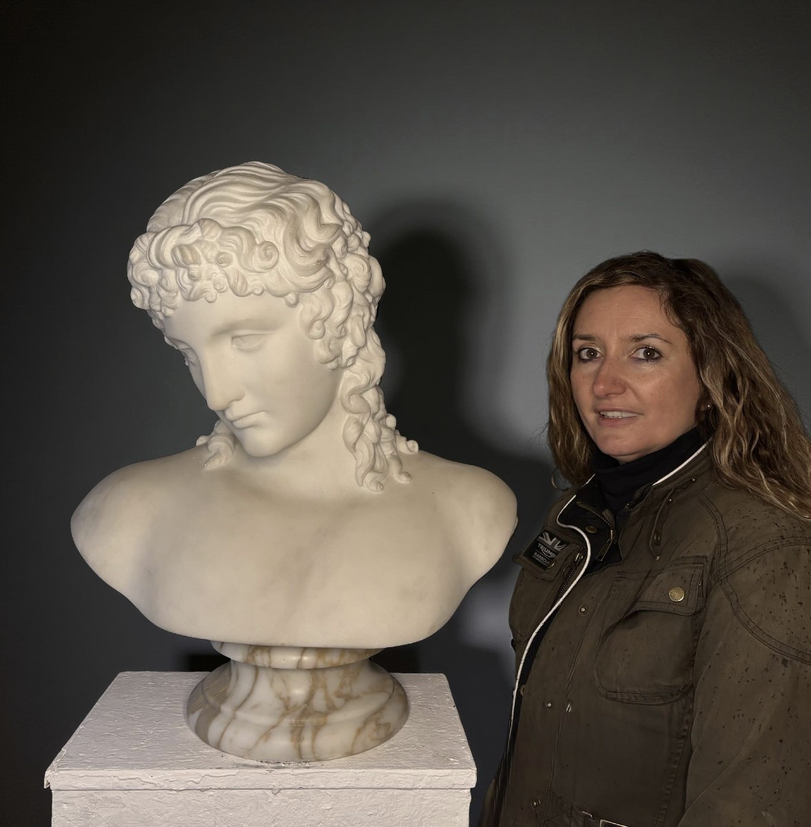 Grande Busto in Marmo dell'Eros di Centocelle Bottega Romana XIX secolo-photo-2