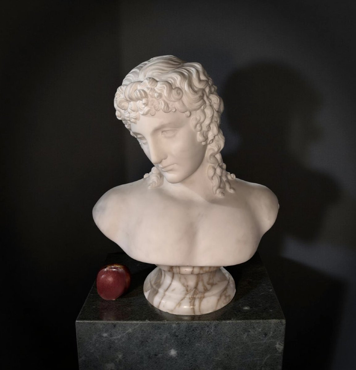 Grande Busto in Marmo dell'Eros di Centocelle Bottega Romana XIX secolo-photo-7