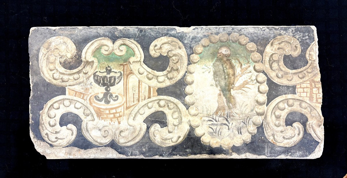 Pannello di Scagliola con Stemma Frammento Italia XVII secolo