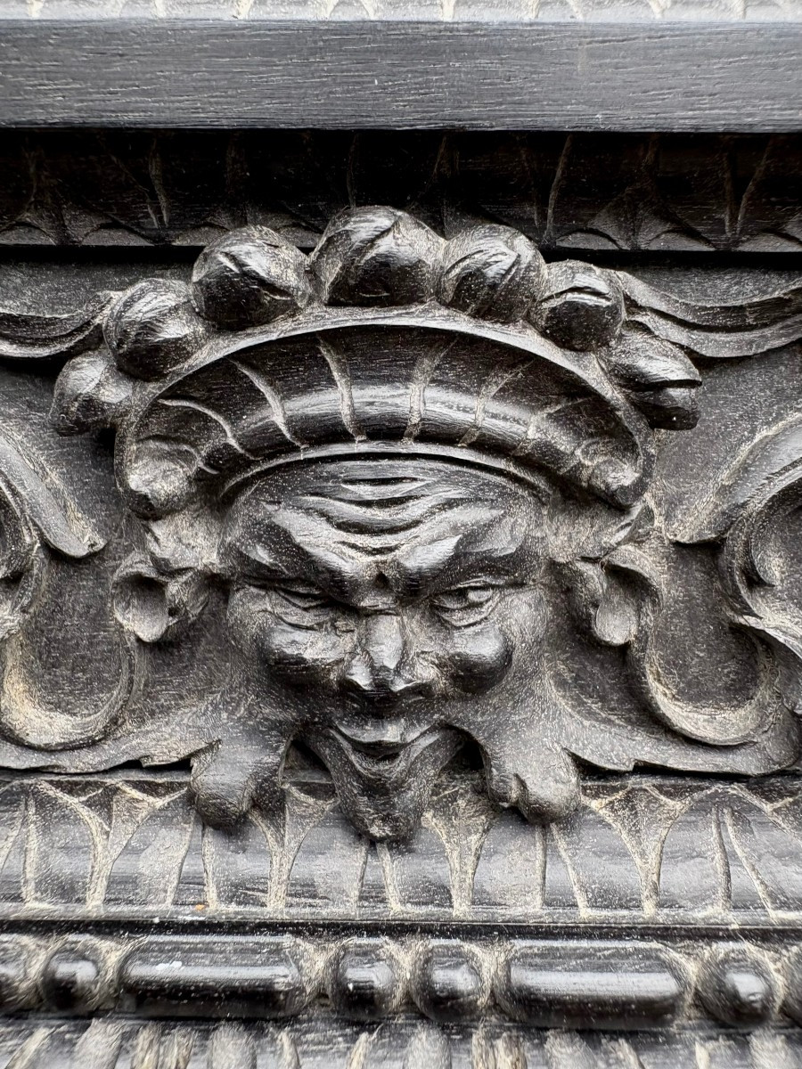 Cornice in Ebano Lombarda Neorinascimentale a Mascheroni XIX-photo-2