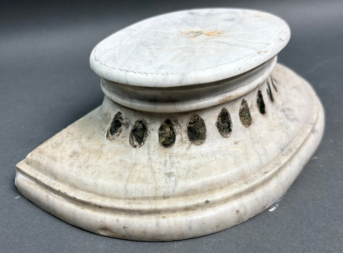 Base Basamento in Marmo a Commesso Barocco Romano XVII secolo-photo-3