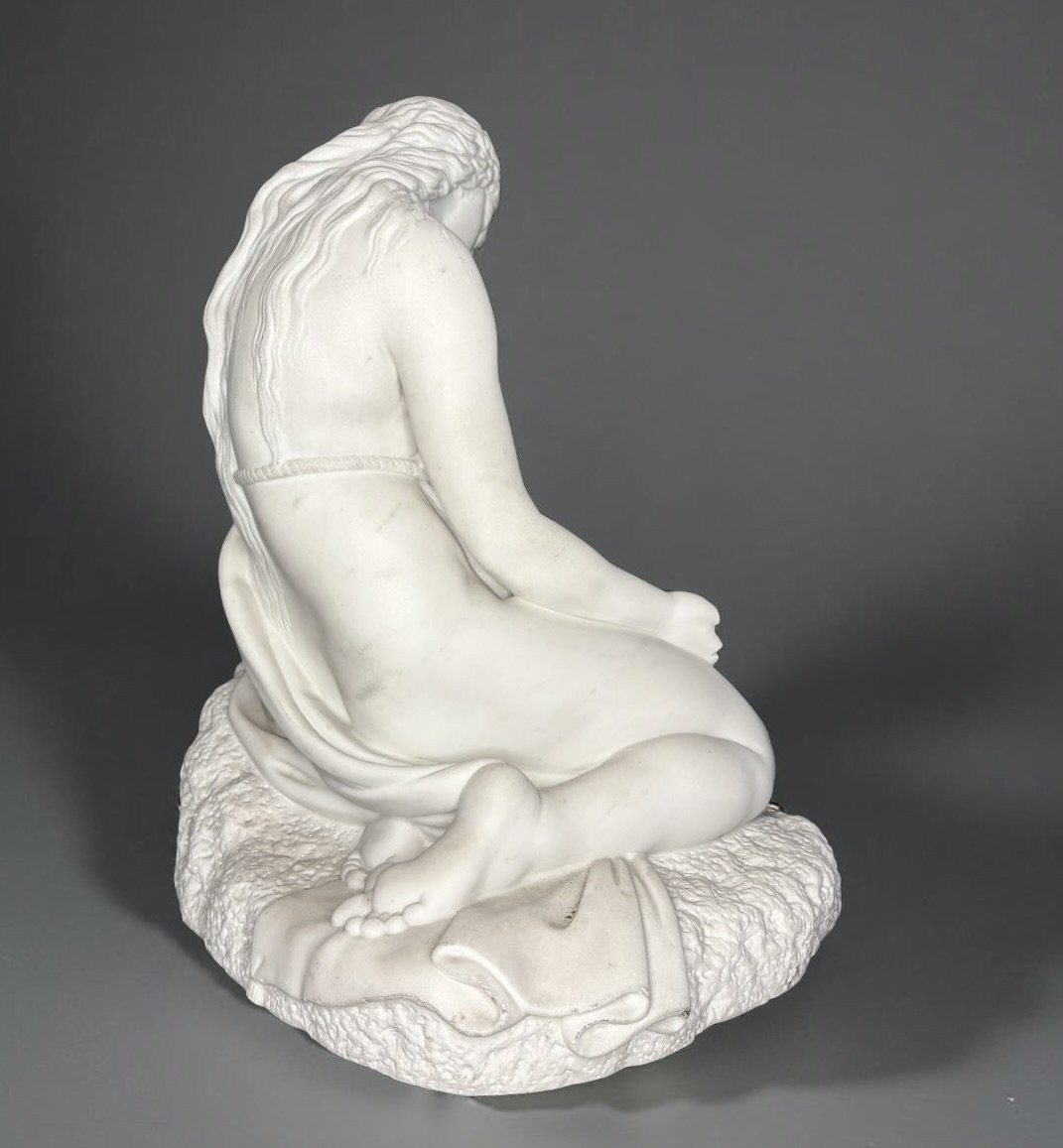 Maddalena Penitente dopo Canova, Scultura Neoclassica  in Marmo XIX secolo-photo-5