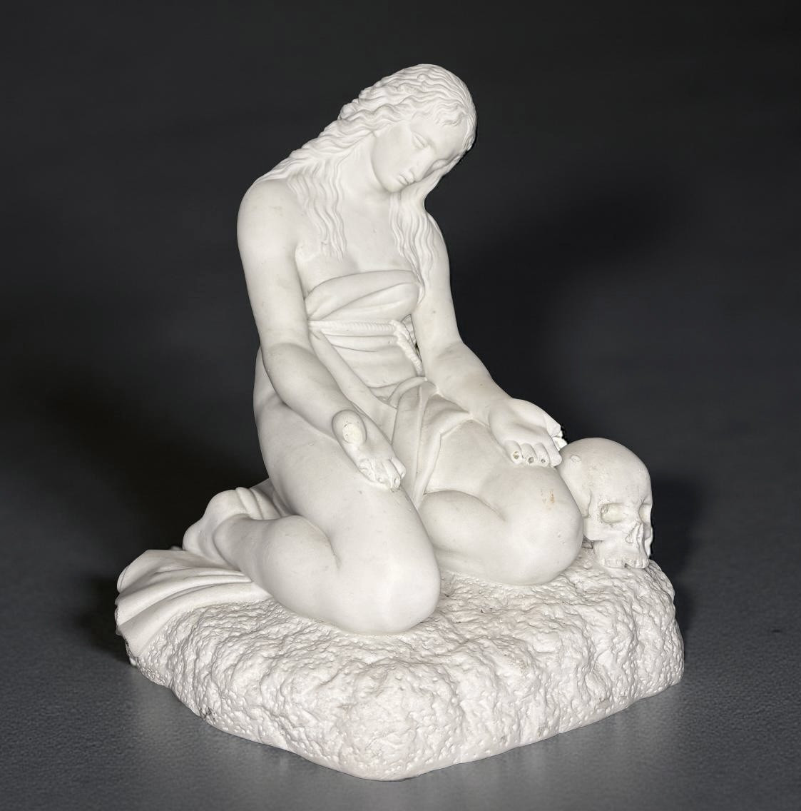 Maddalena Penitente dopo Canova, Scultura Neoclassica  in Marmo XIX secolo