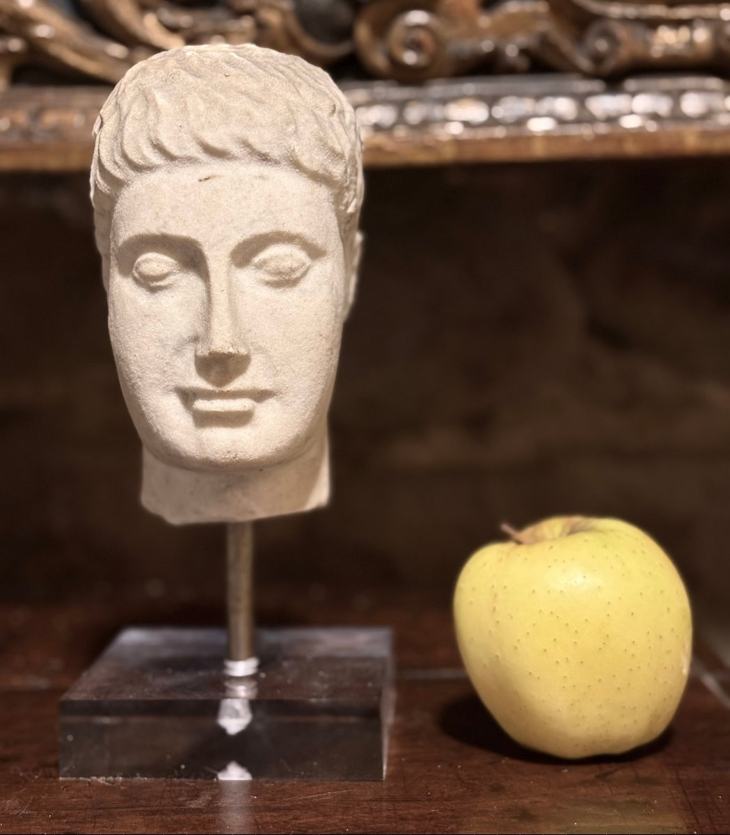 Testa Maschile in Marmo Art Déco Scultura Italiana del XX-photo-2