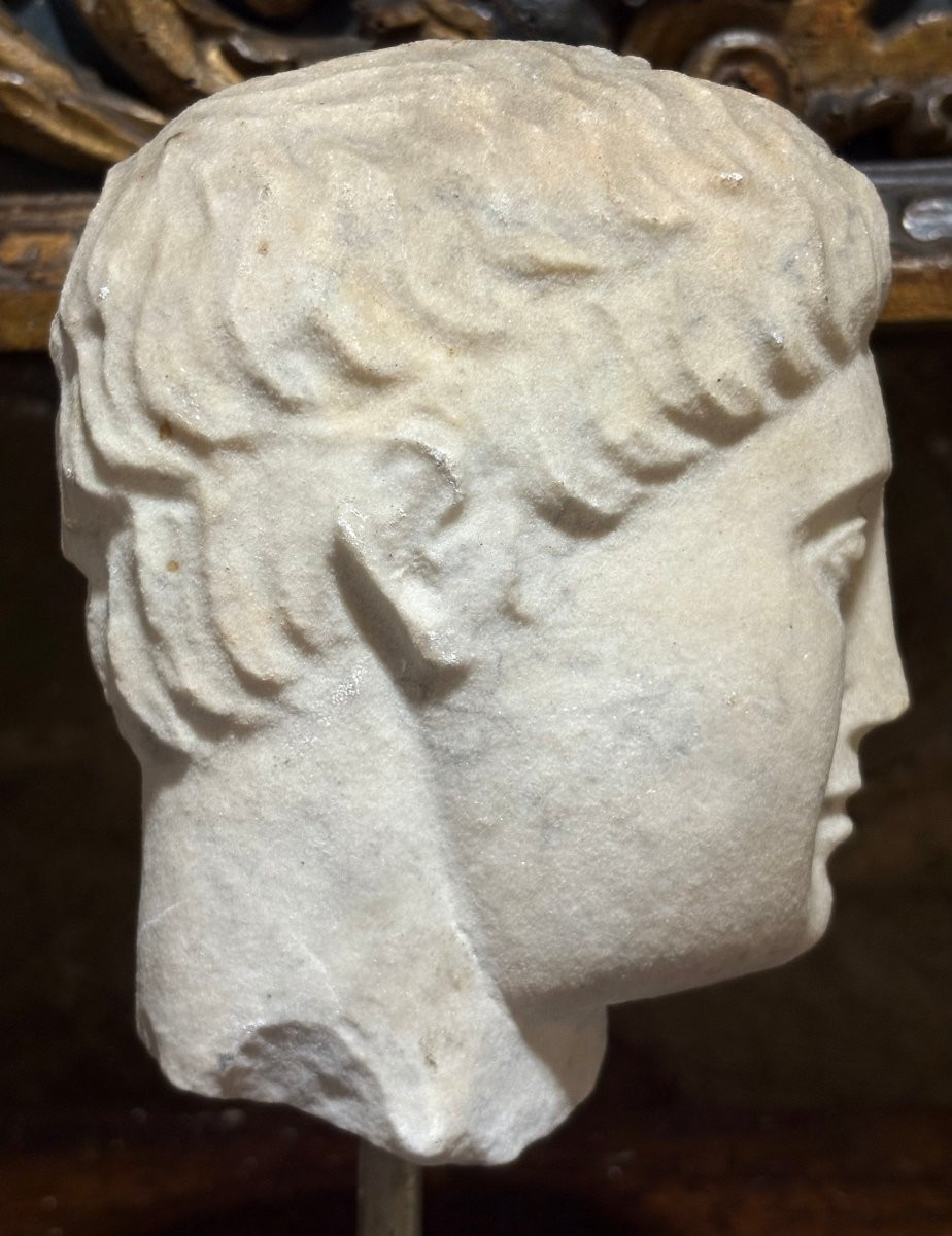 Testa Maschile in Marmo Art Déco Scultura Italiana del XX-photo-4