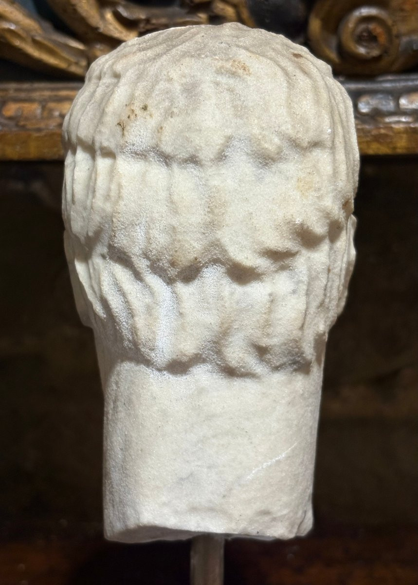 Testa Maschile in Marmo Art Déco Scultura Italiana del XX-photo-2