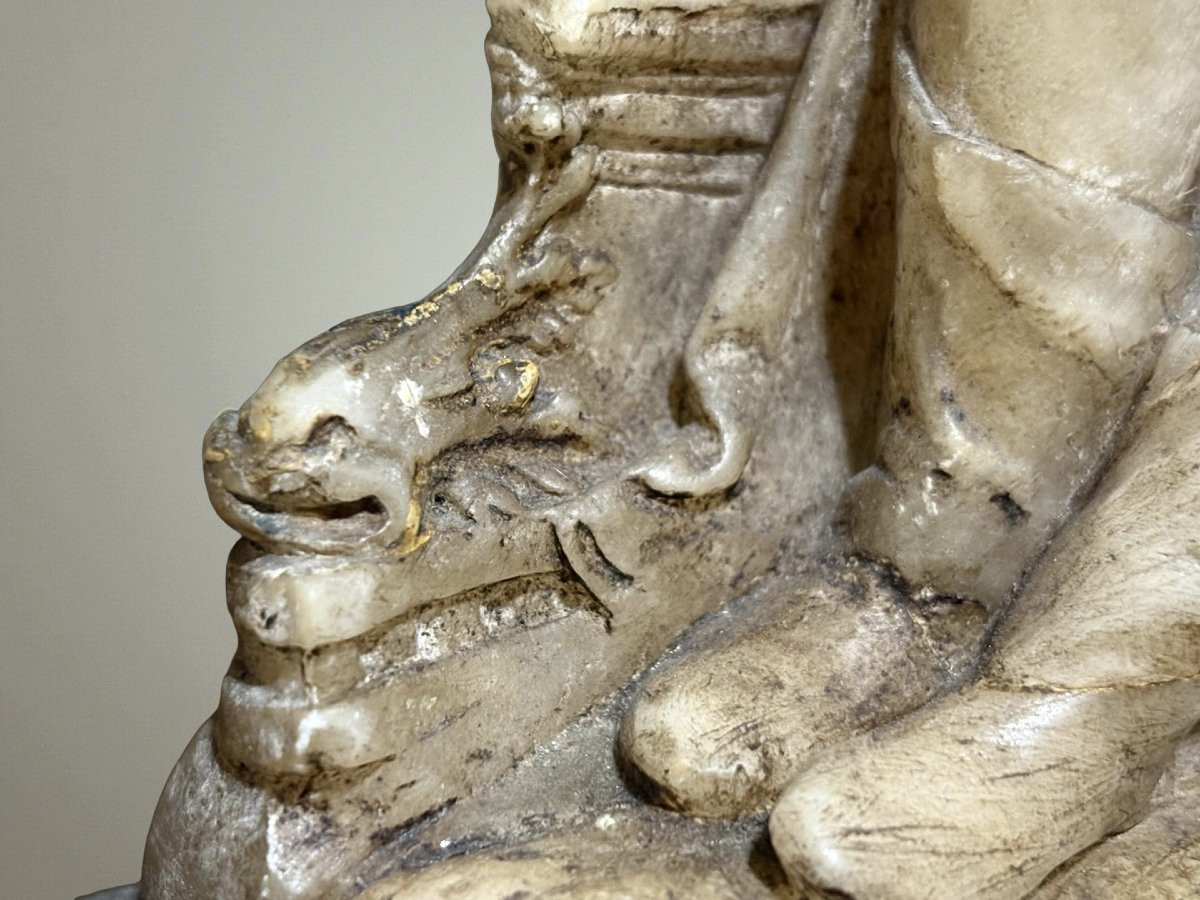 Madonna col Bambino Gruppo in Alabastro Fiandre prima metà del XVI secolo-photo-6