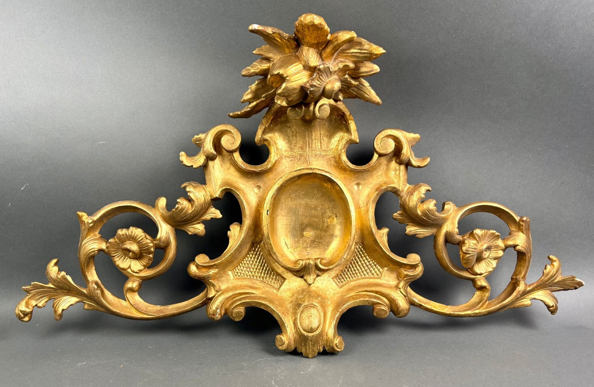 Grande Fregio Sovraporta in Legno Dorato XIX secolo