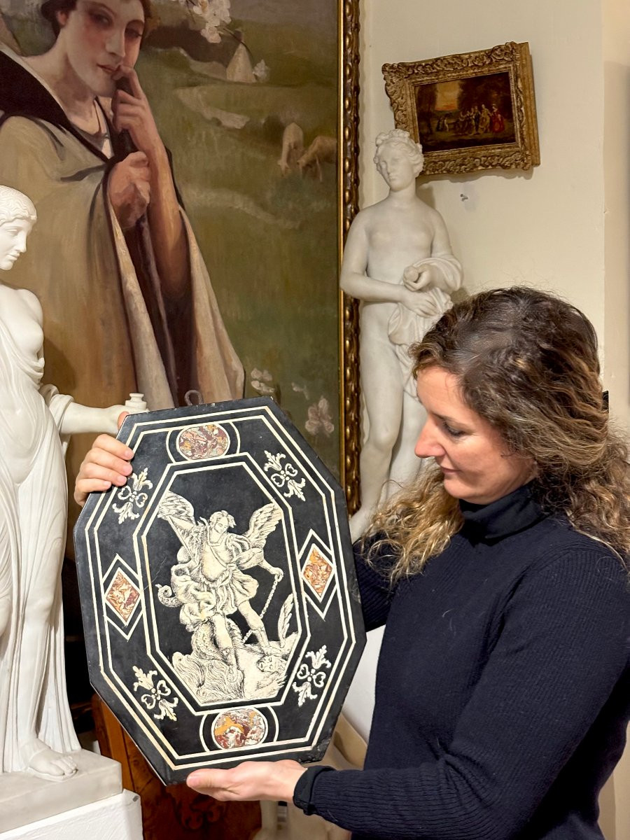 Pannello in Scagliola Manifattura Carpigiana metà del XVII secolo-photo-2