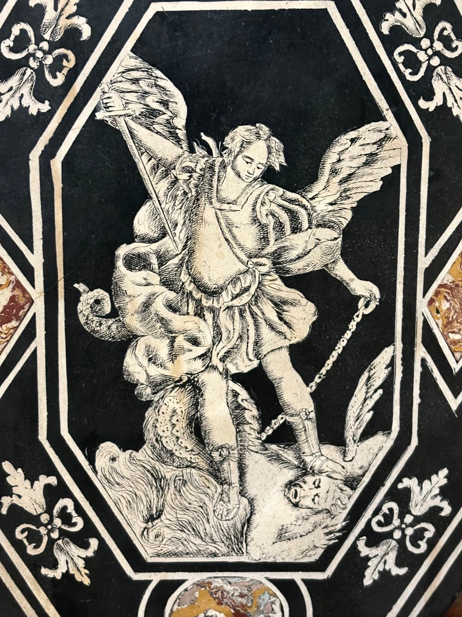 Pannello in Scagliola Manifattura Carpigiana metà del XVII secolo-photo-3