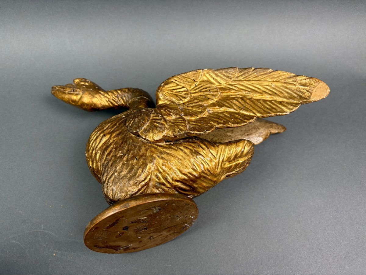 Coppia di Grandi Sculture Luigi XVI  Legno Dorato Cigni  Italia XVIII secolo -photo-5