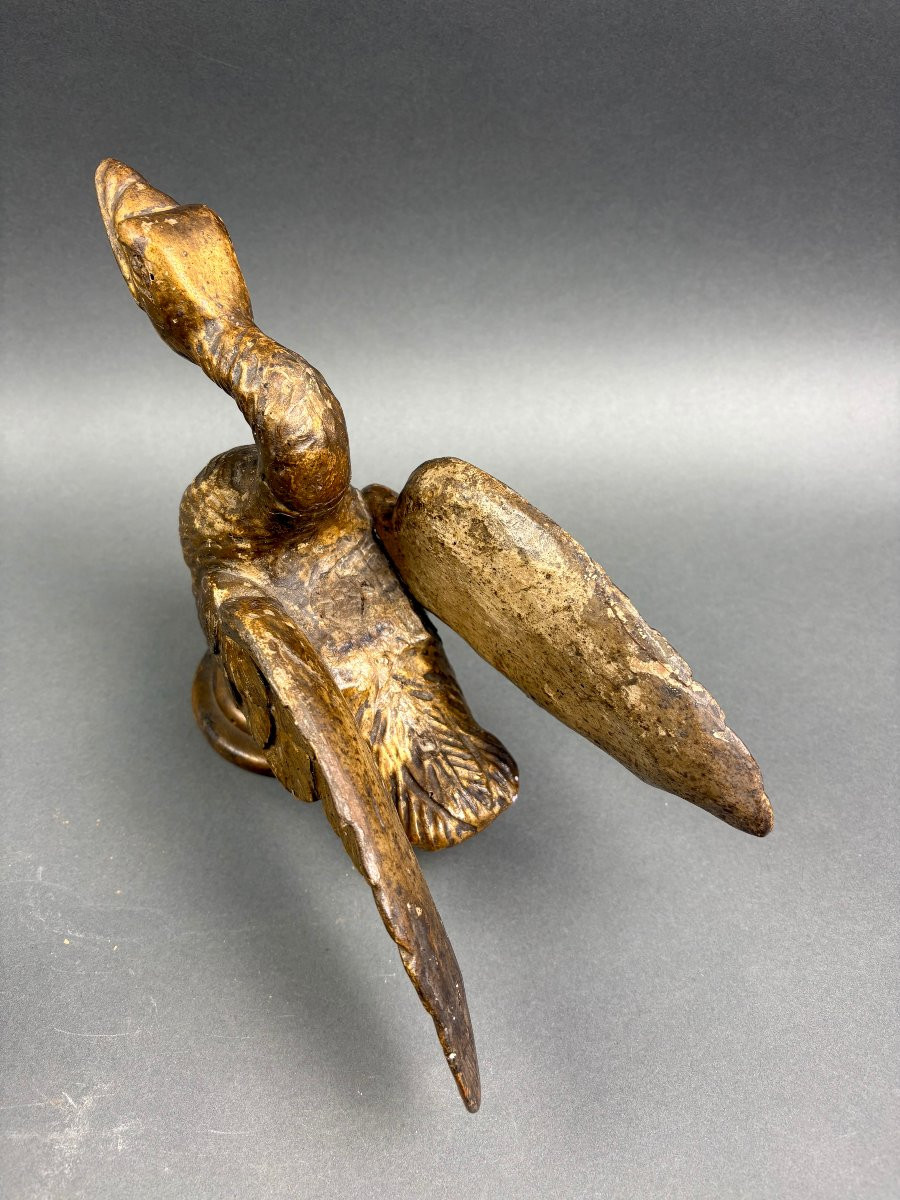 Coppia di Grandi Sculture Luigi XVI  Legno Dorato Cigni  Italia XVIII secolo -photo-7