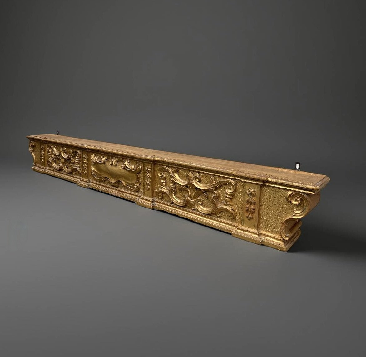 Predella da Altare Barocca Legno Dorato inizi XVIII secolo-photo-3