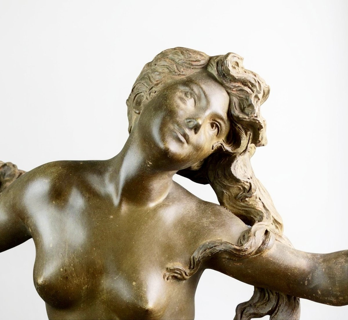 Luca Madrassi (1848-1919) Grande Scultura in Terracotta Art Nouveau-photo-3