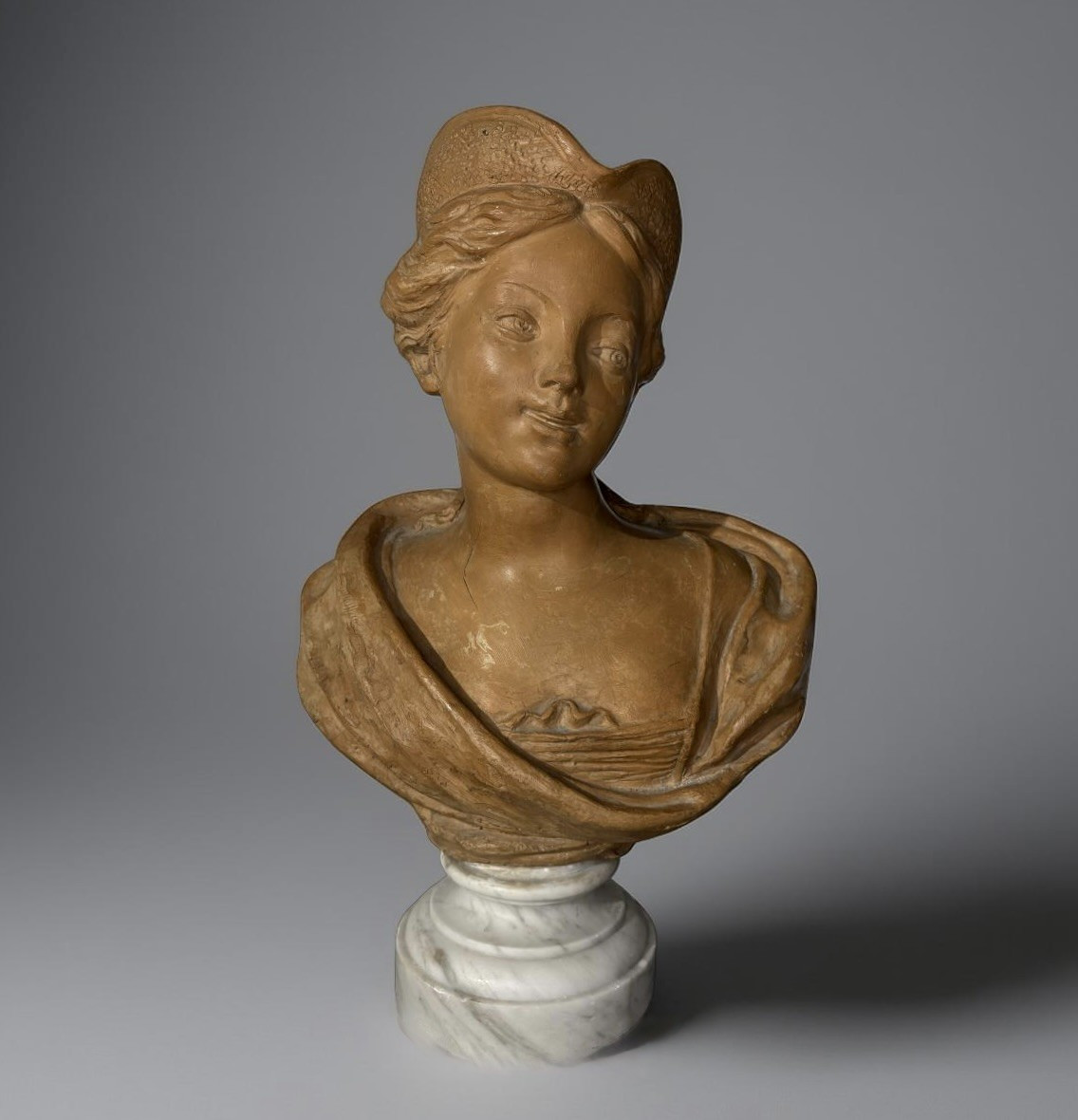 Busto in Terracotta Ritratto di Dama col Tricorno  XVIII secolo