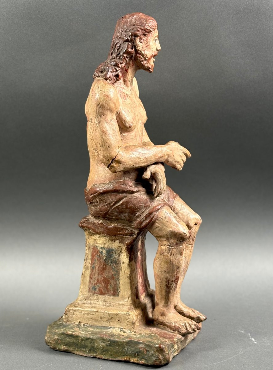 Cristo ai Lacci o Ecce Homo in Terracotta Policroma Italia XVII secolo-photo-2