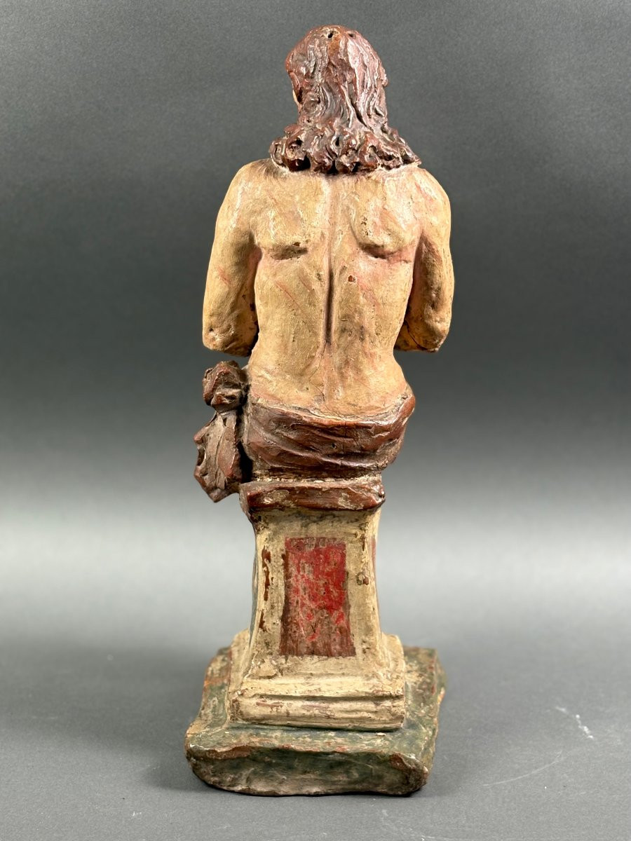 Cristo ai Lacci o Ecce Homo in Terracotta Policroma Italia XVII secolo-photo-3