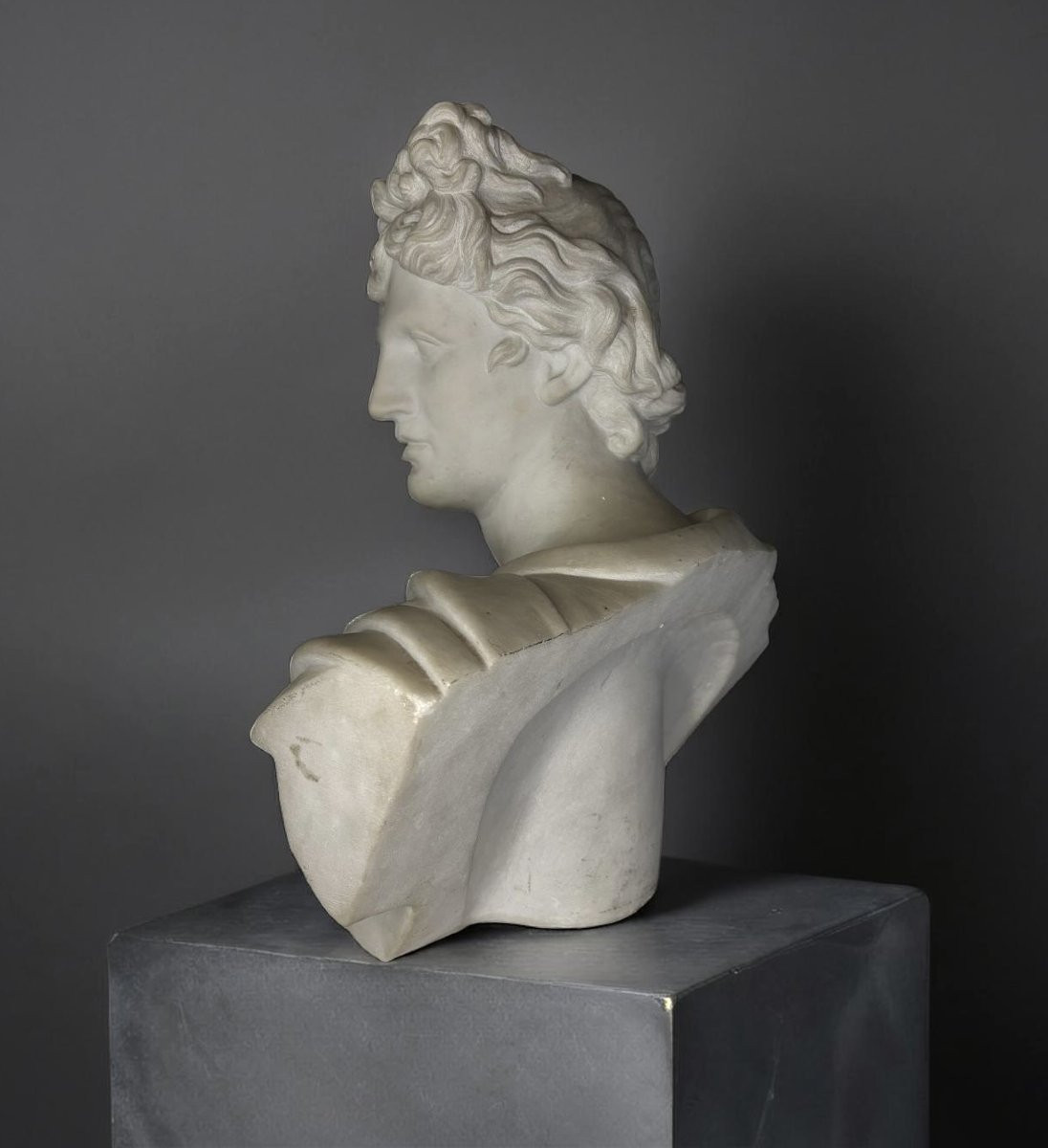 Busto in Marmo Apollo del Belvedere Grand Tour Roma XIX secolo-photo-4