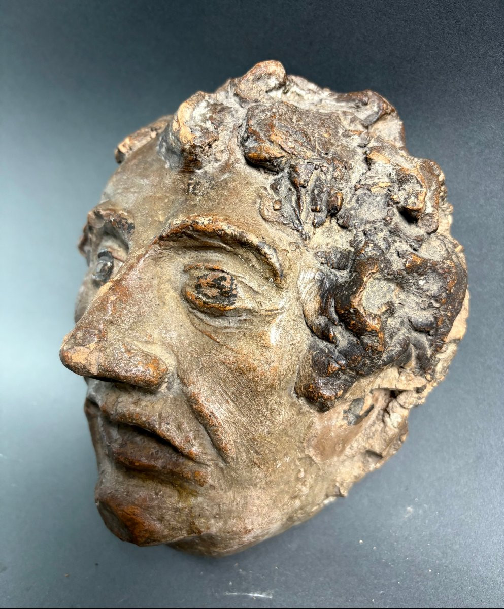 Testa di Fauno Altorilievo Terracotta Policroma XVIII secolo-photo-4