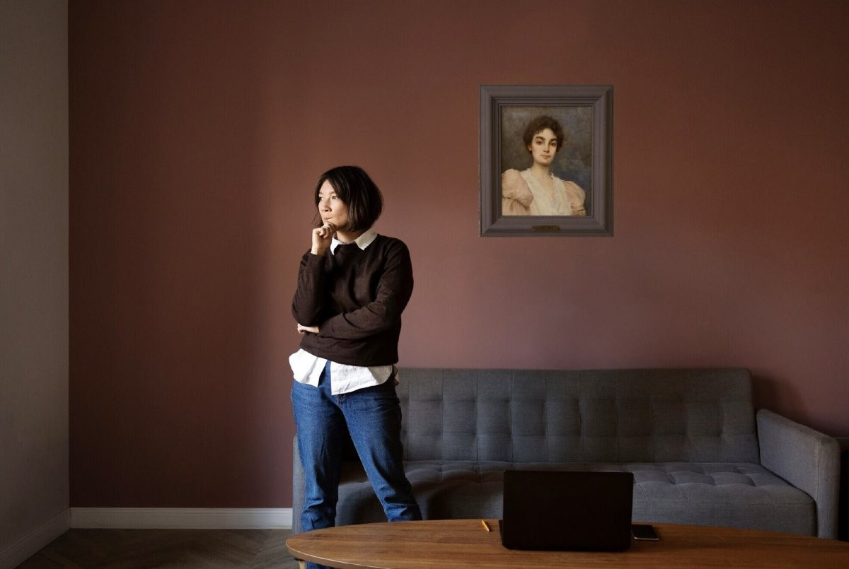 Octave Gallian (1855-1918) "Ritratto di elegante" Firmato e datato 1895-photo-5