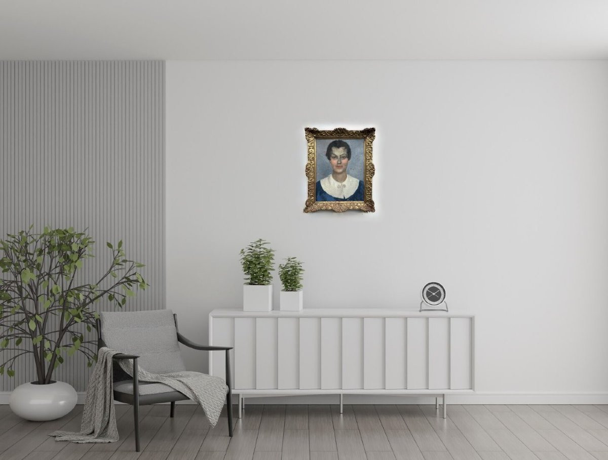 Irène Pagès Post-Impressionismo Ritratto di Ragazza Timbro del Salon-photo-4