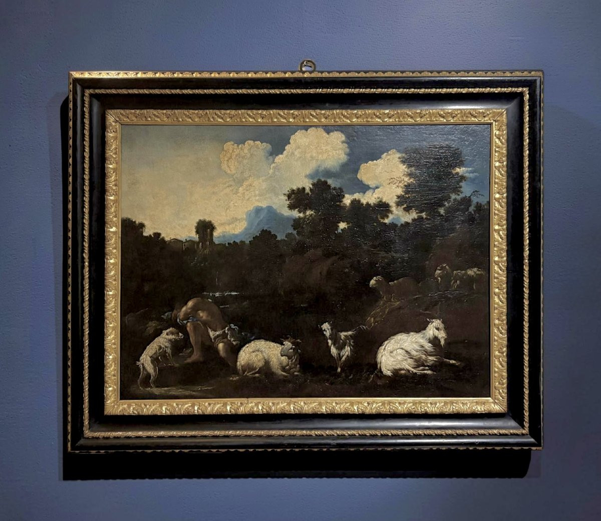 Philipp Peter Roos o Rosa da Tivoli (1657-1706) Armenti davanti la cascata vecchia di Tivoli-photo-2