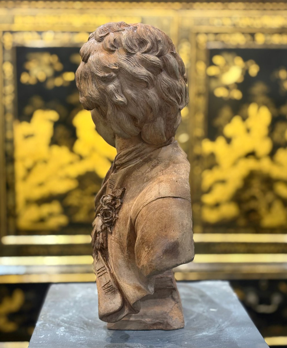 Busto in Terracotta Scultura francese del XVII firmato Rifle fecit 1693-photo-2