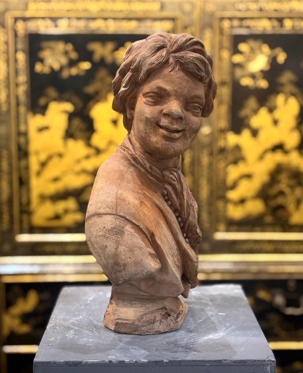 Busto in Terracotta Scultura francese del XVII firmato Rifle fecit 1693-photo-4