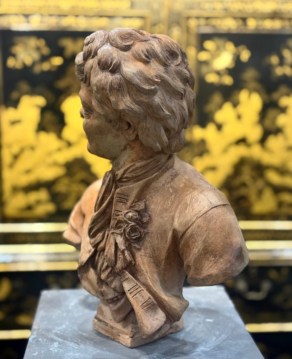 Busto in Terracotta Scultura francese del XVII firmato Rifle fecit 1693-photo-3