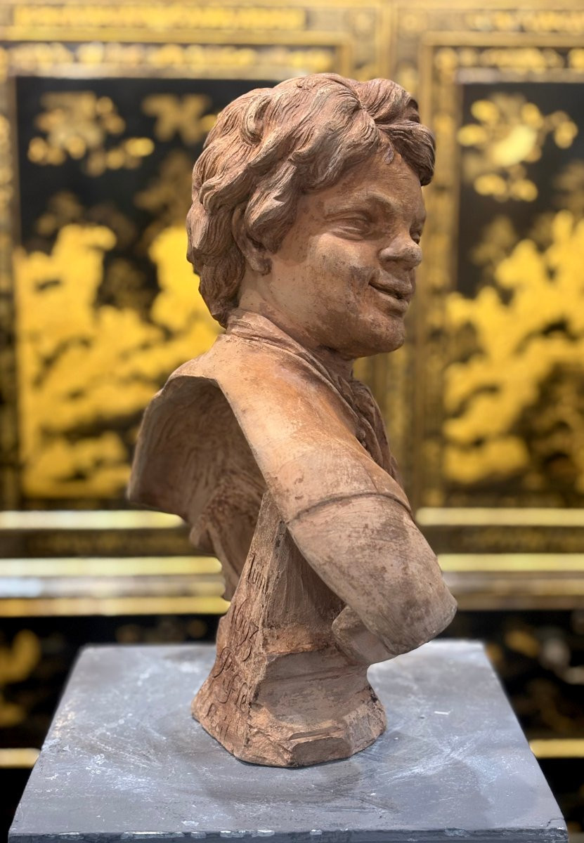 Busto in Terracotta Scultura francese del XVII firmato Rifle fecit 1693-photo-5