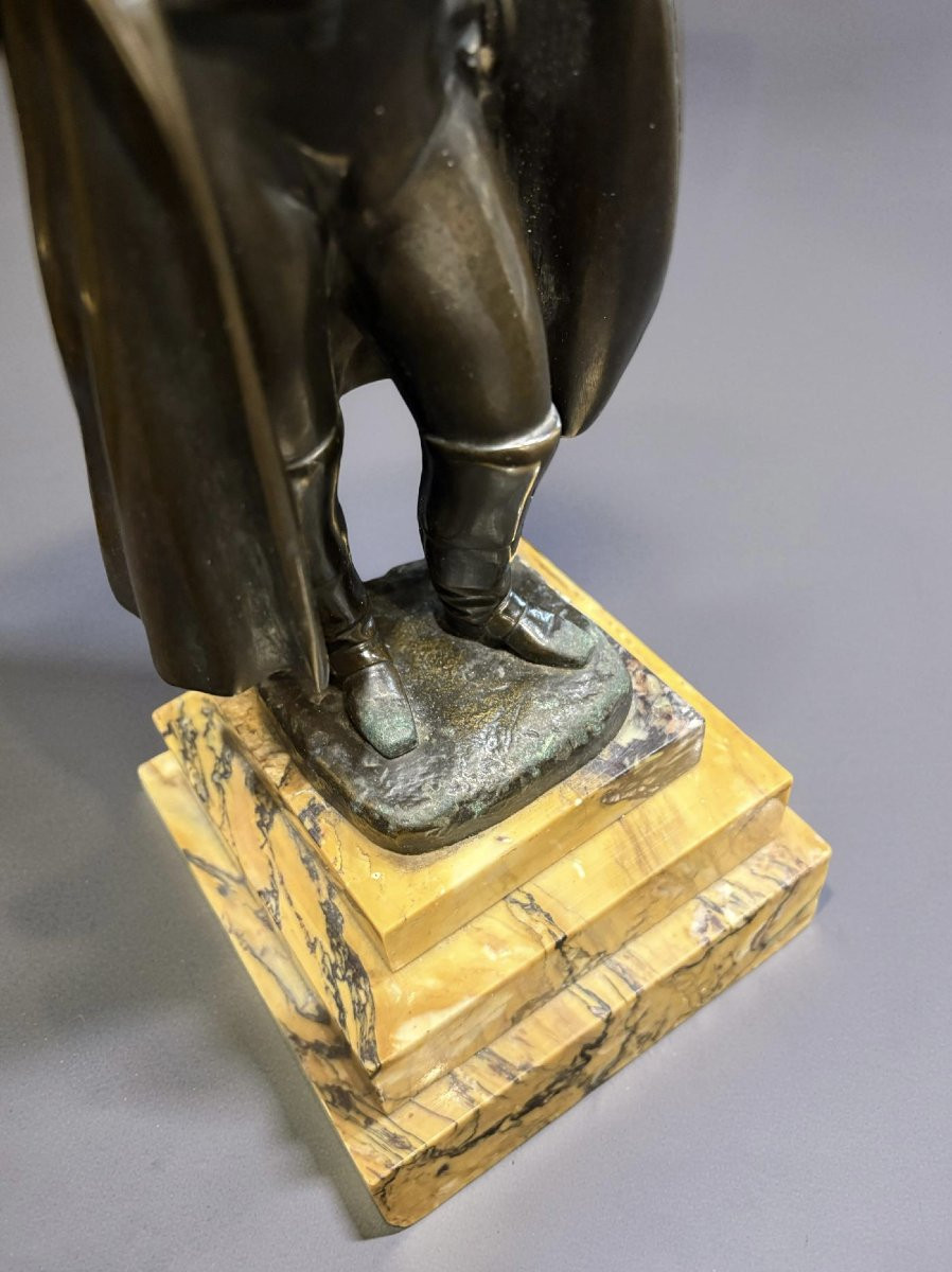 Scultura in Bronzo di Napoleone Bonaparte dopo Pradier XIX secolo-photo-3